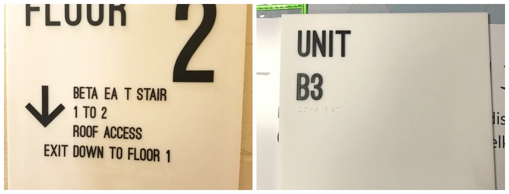 ADA compliant floor wayfinding sign and room identification sign — Clear Line Signs Bay Area