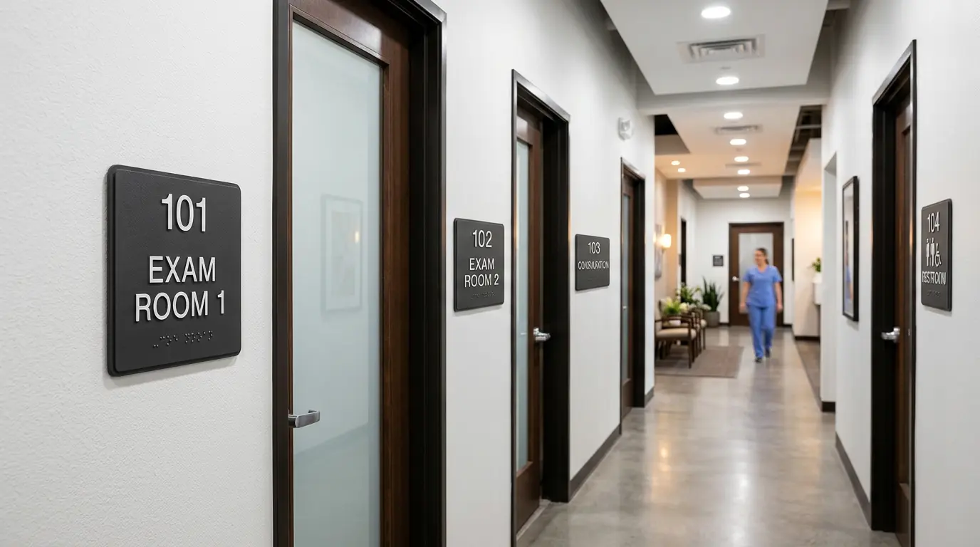 Full ADA sign package installed in new tenant suite San Jose