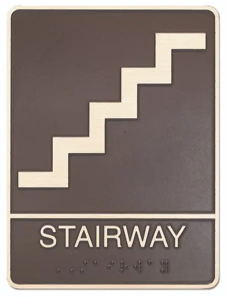 Gemini ADA stairway sign with tactile characters
