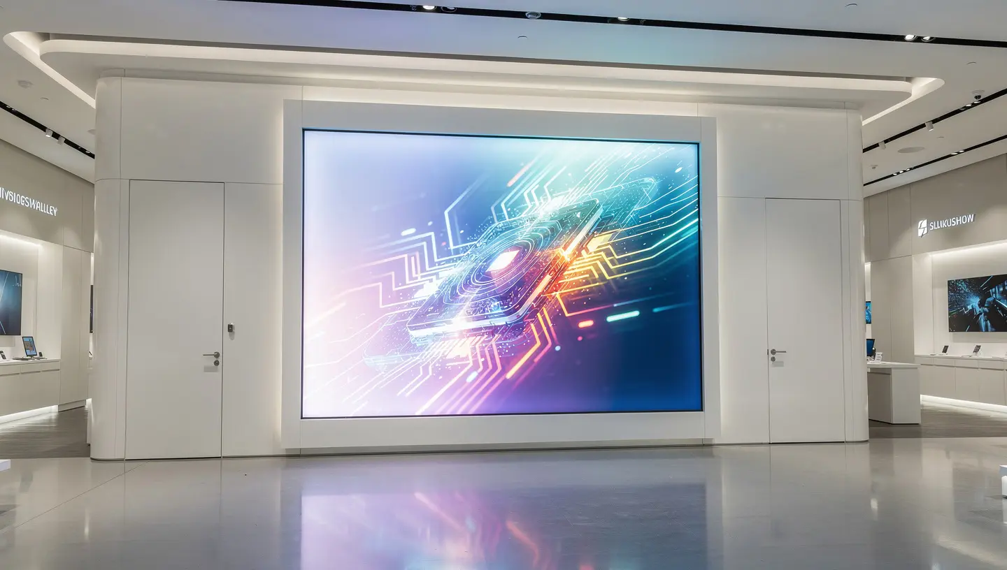 Custom backlit lightbox display in a Silicon Valley retail space
