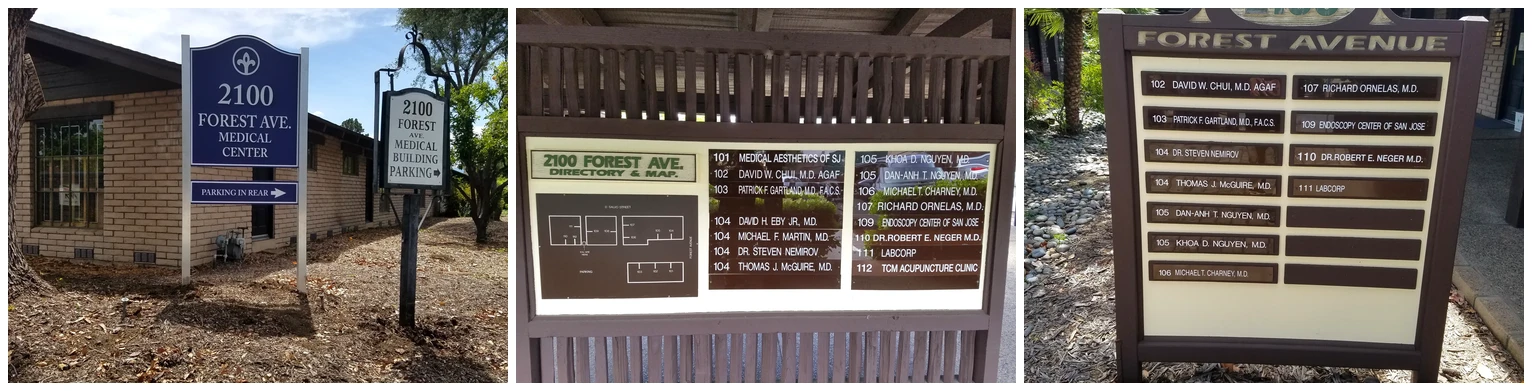 Forest Avenue Medical Center directional sign and tenant directory signage — Clear Line Signs San Jose