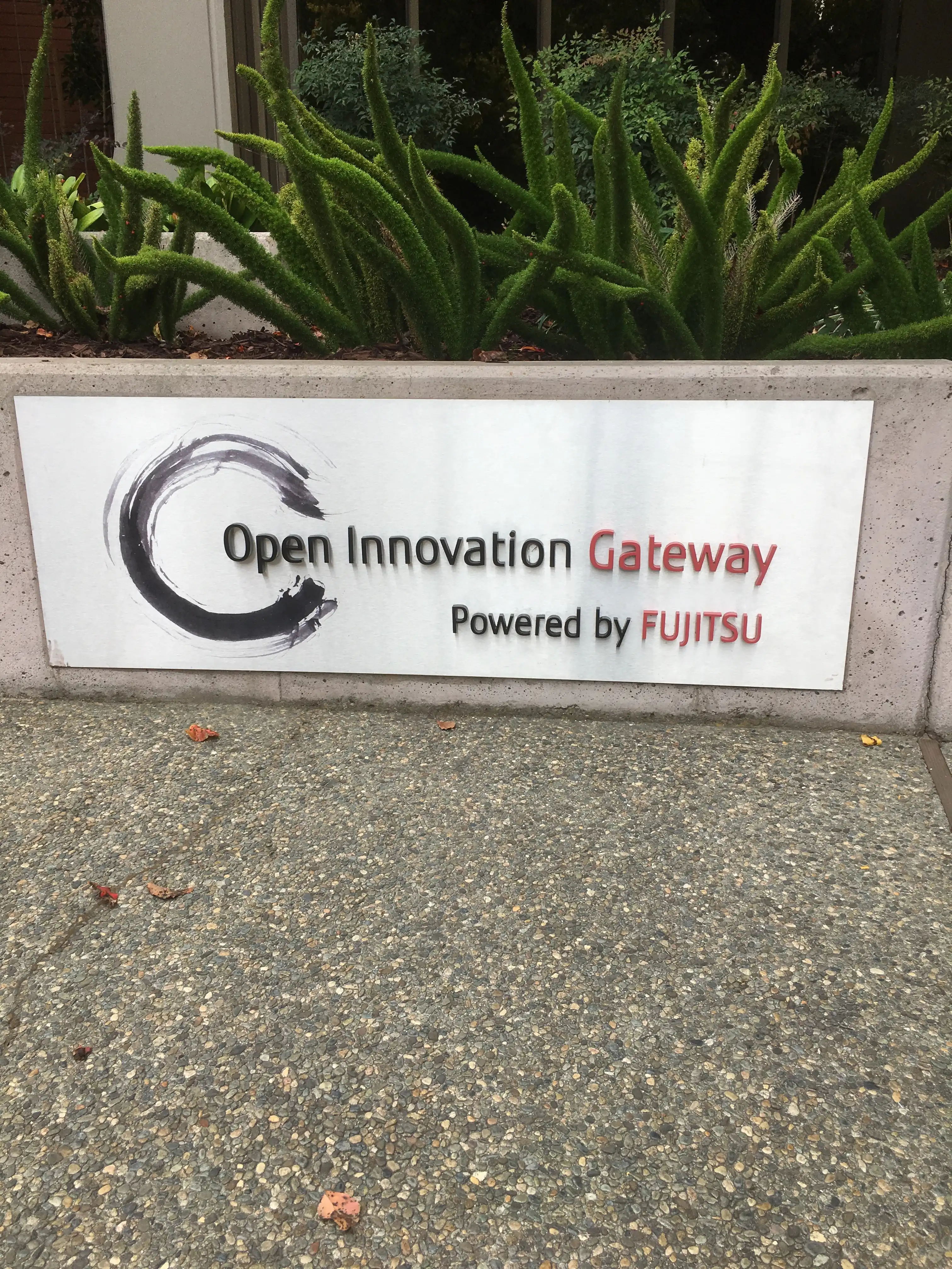 Fujitsu Open Innovation Gateway — acrylic letters and logo with direct-printed Dibond panel, San Jose