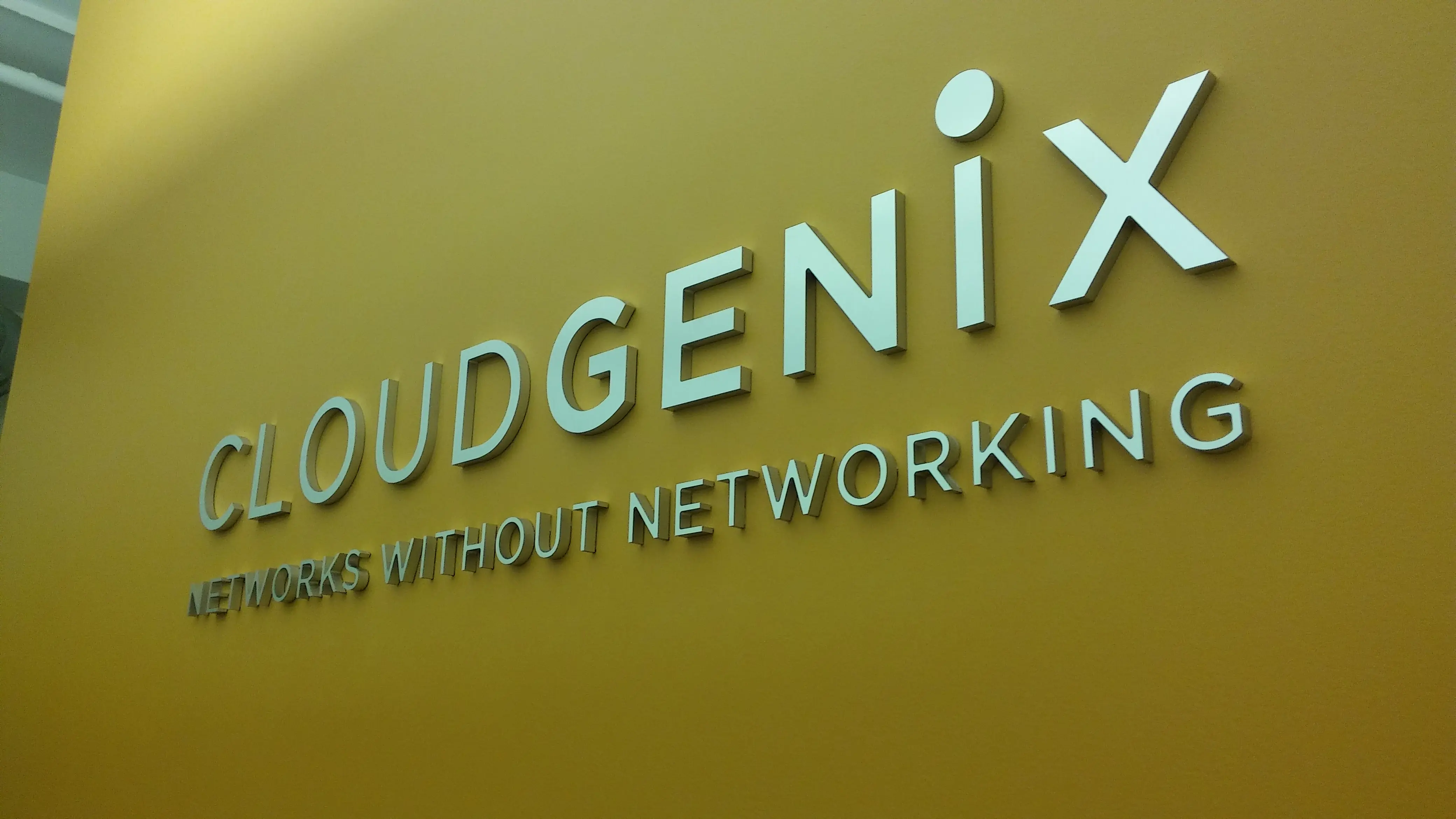 CloudGenix 3D lobby sign Silicon Valley