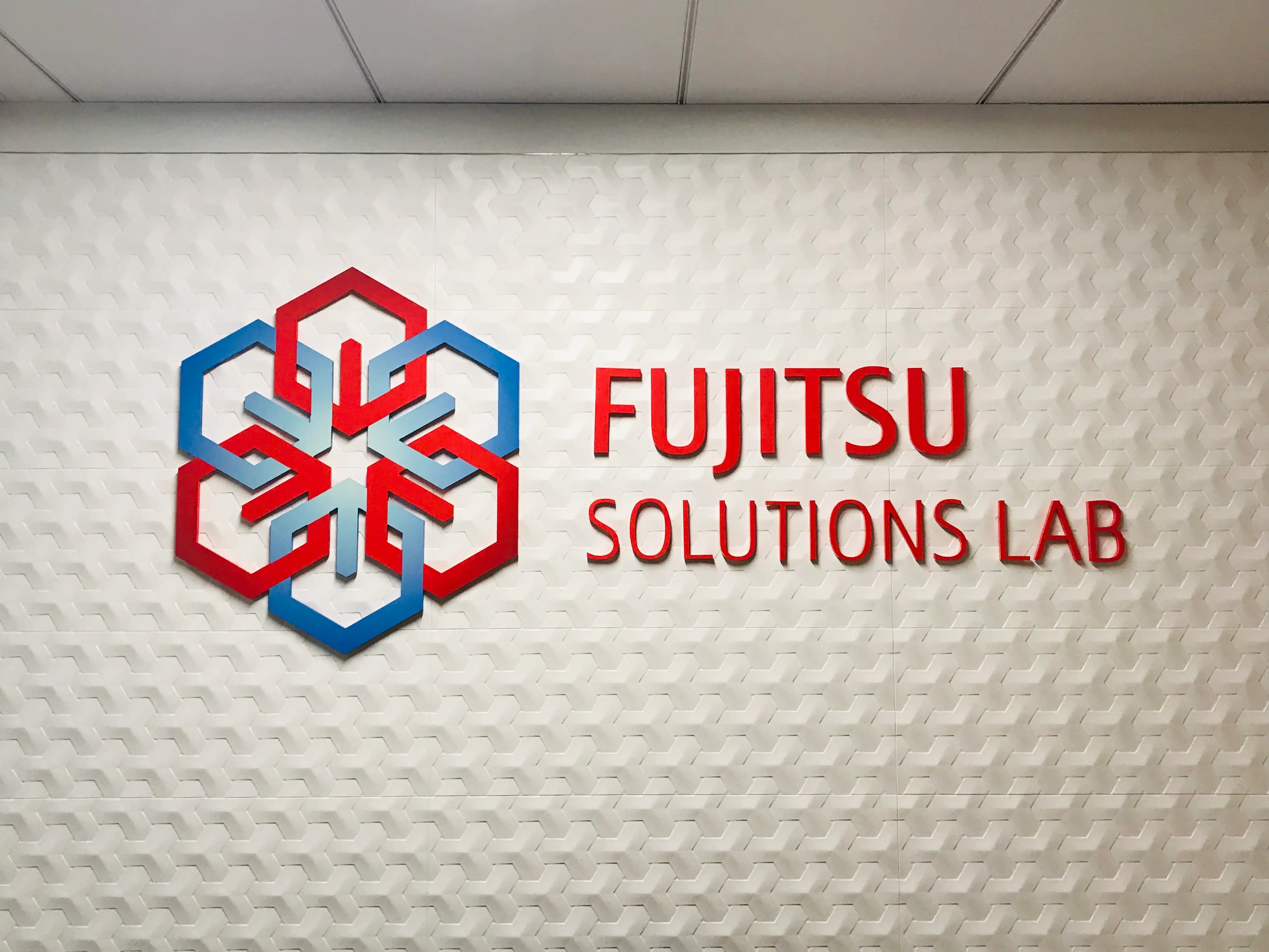 Dimensional acrylic logo and letters for Fujitsu Solutions Lab Silicon Valley