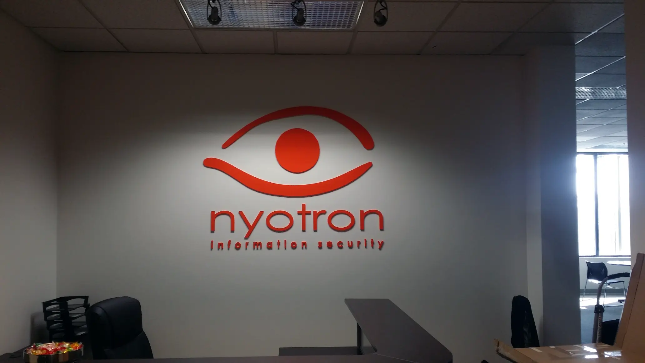 Nyotron dimensional lobby sign San Jose