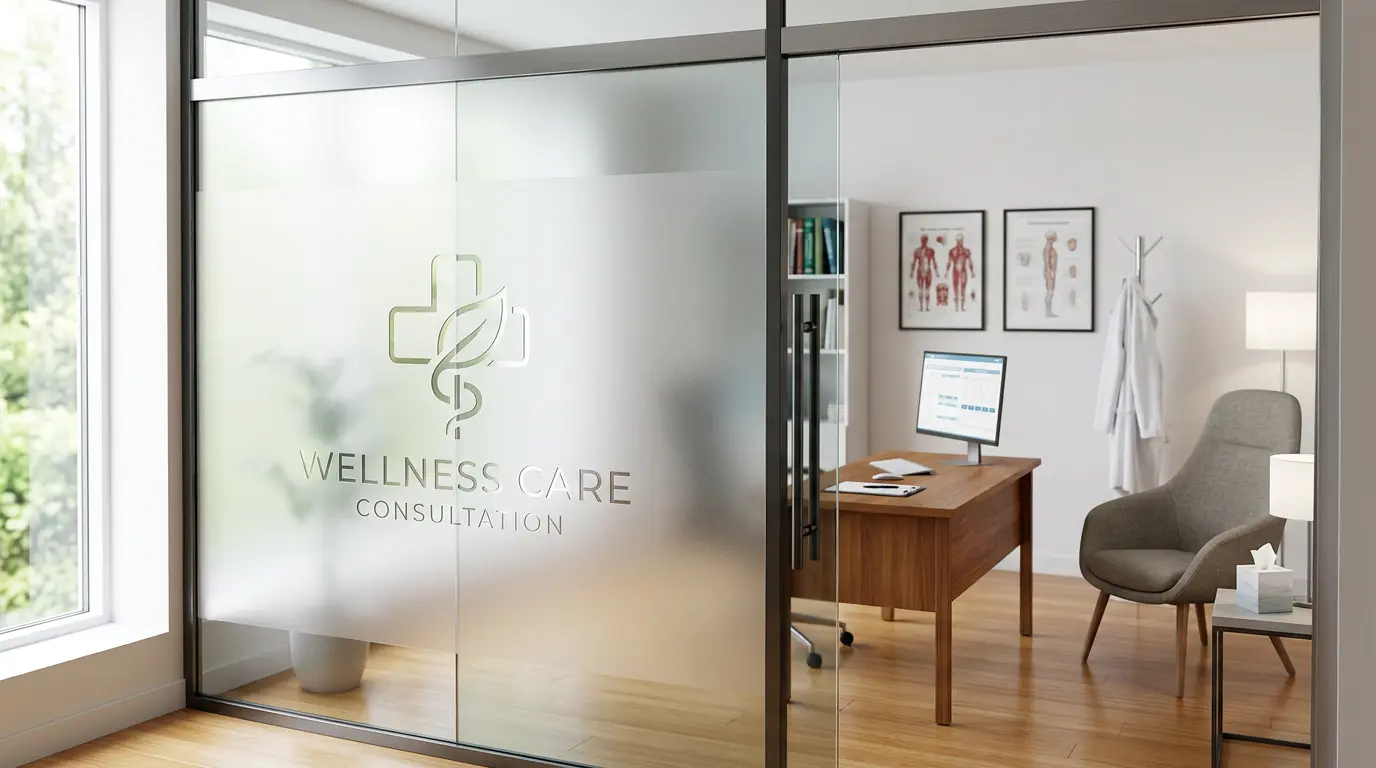 Frosted window film medical consultation room San Jose