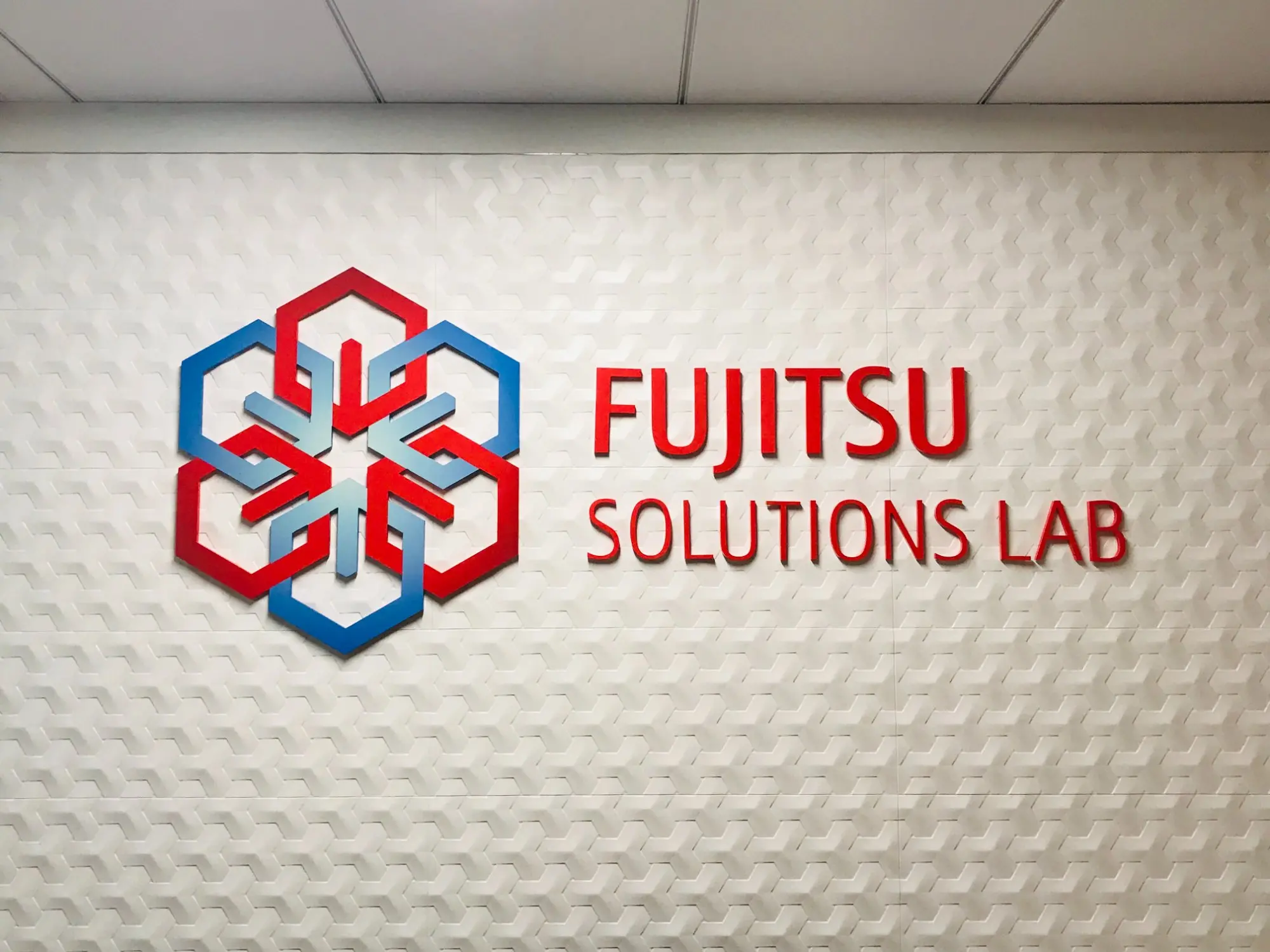 Fujitsu Solutions Lab dimensional sign — Clear Line Signs