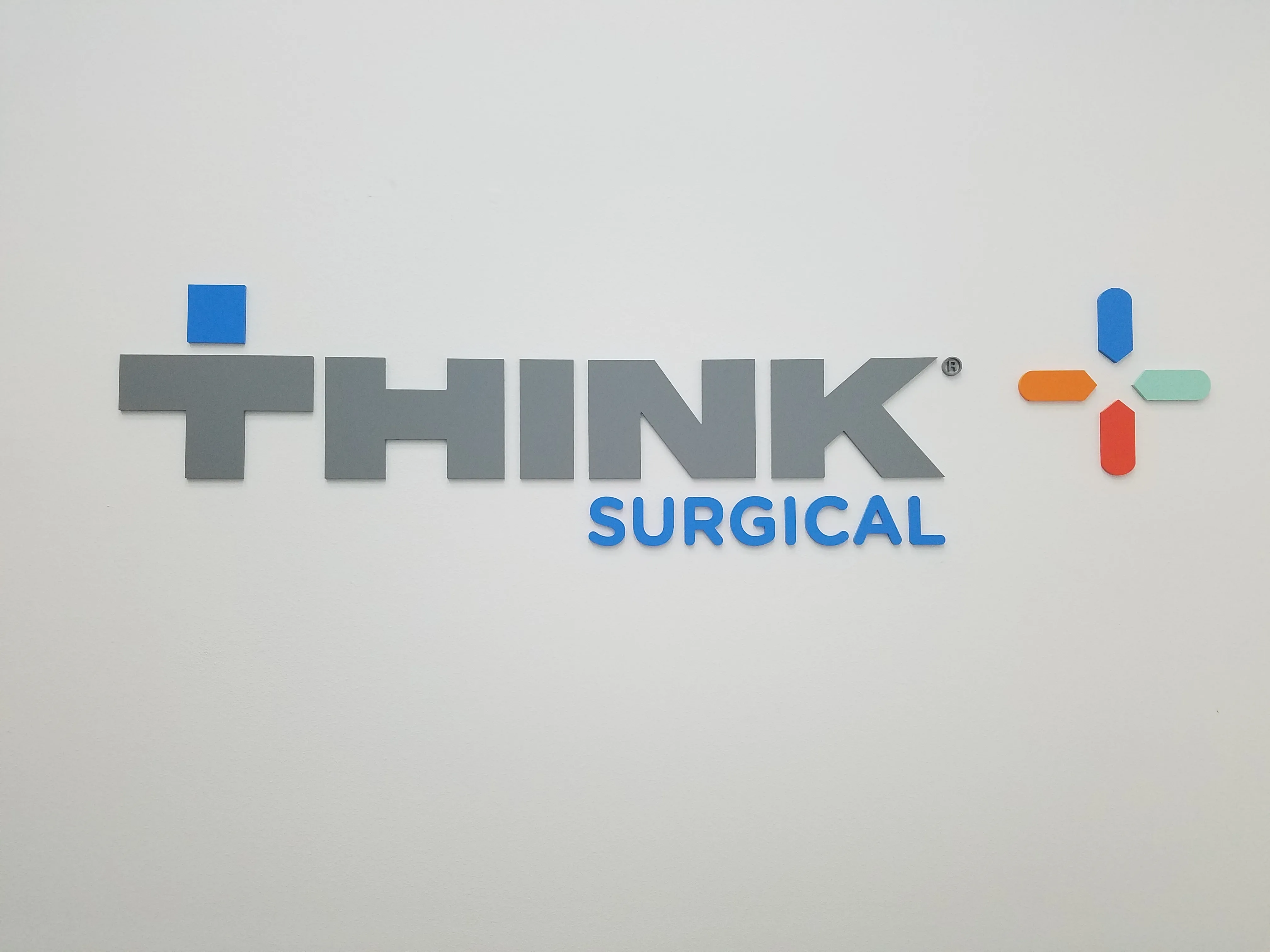 Think Surgical painted acrylic lobby sign — Clear Line Signs San Jose