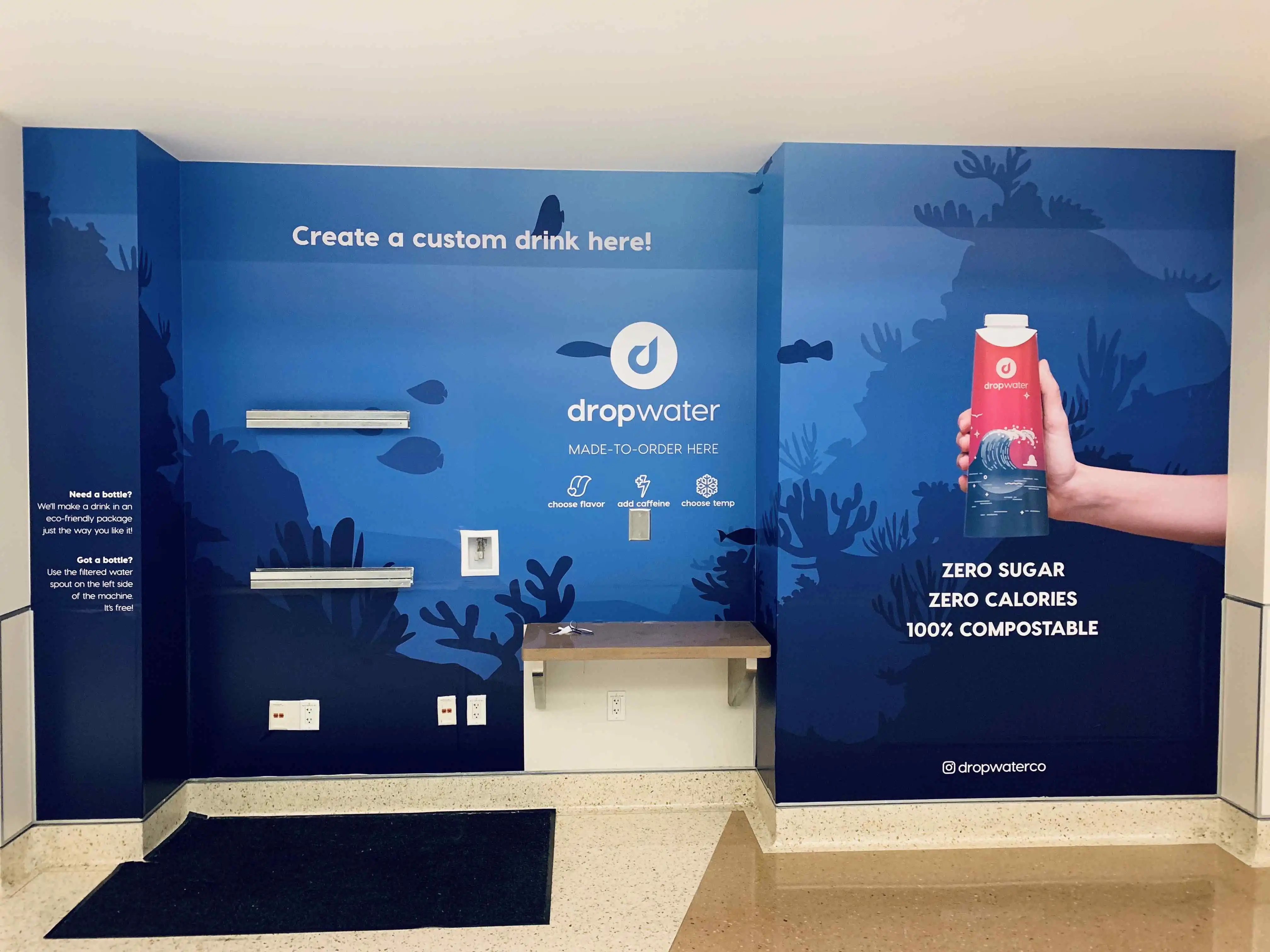 Dropwater full brand vinyl wall wrap tech startup office San Jose — Clear Line Signs