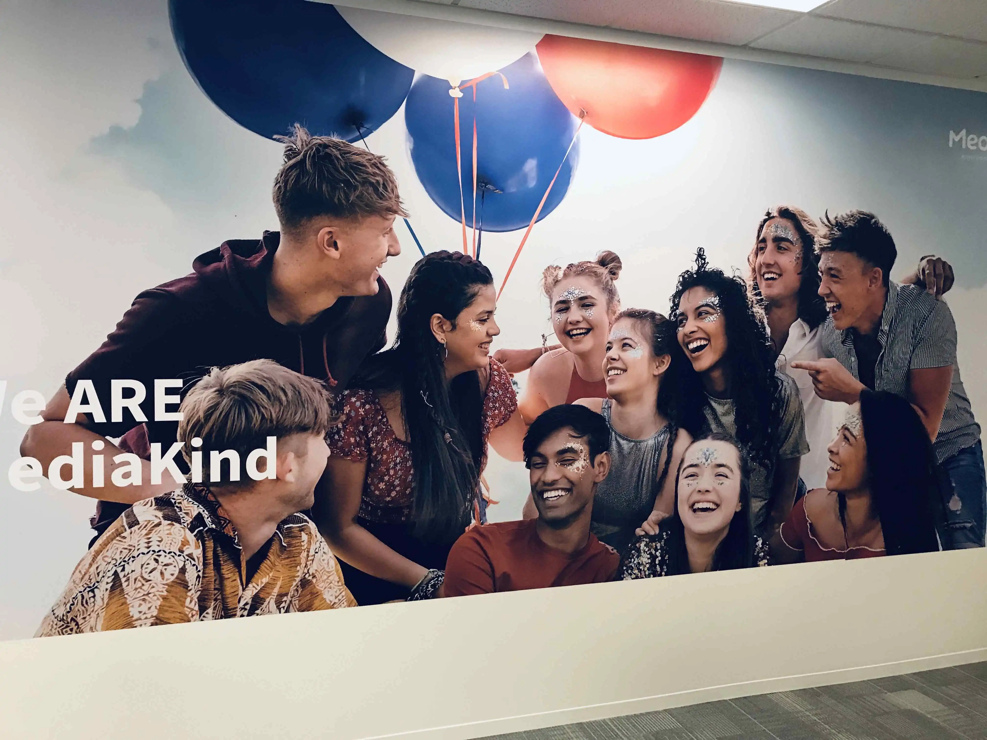 MediaKind fabric wall wrap office interior — Clear Line Signs Silicon Valley