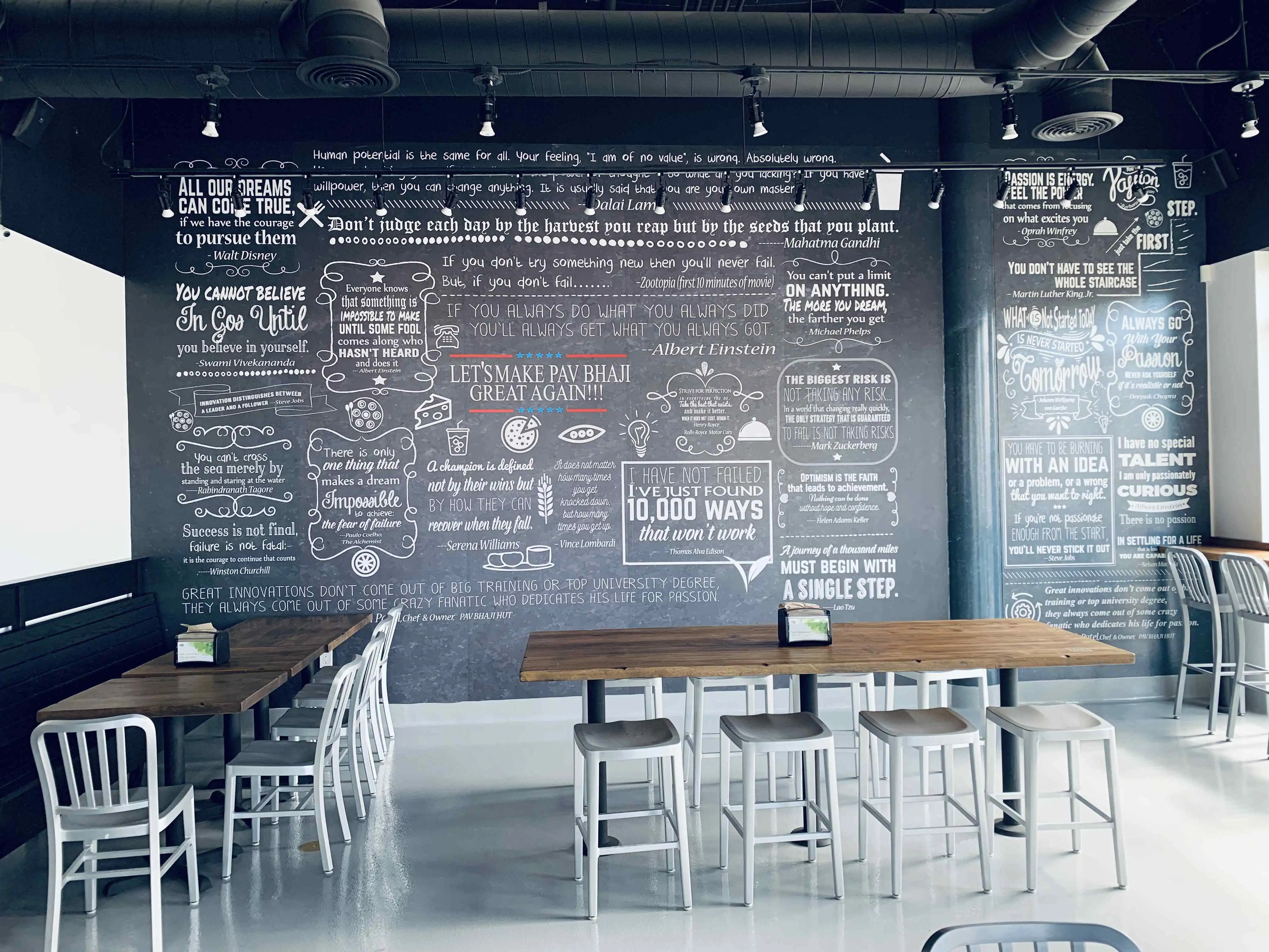 Pav Bhaji Hut vinyl graphics wall wrap restaurant interior San Jose — Clear Line Signs