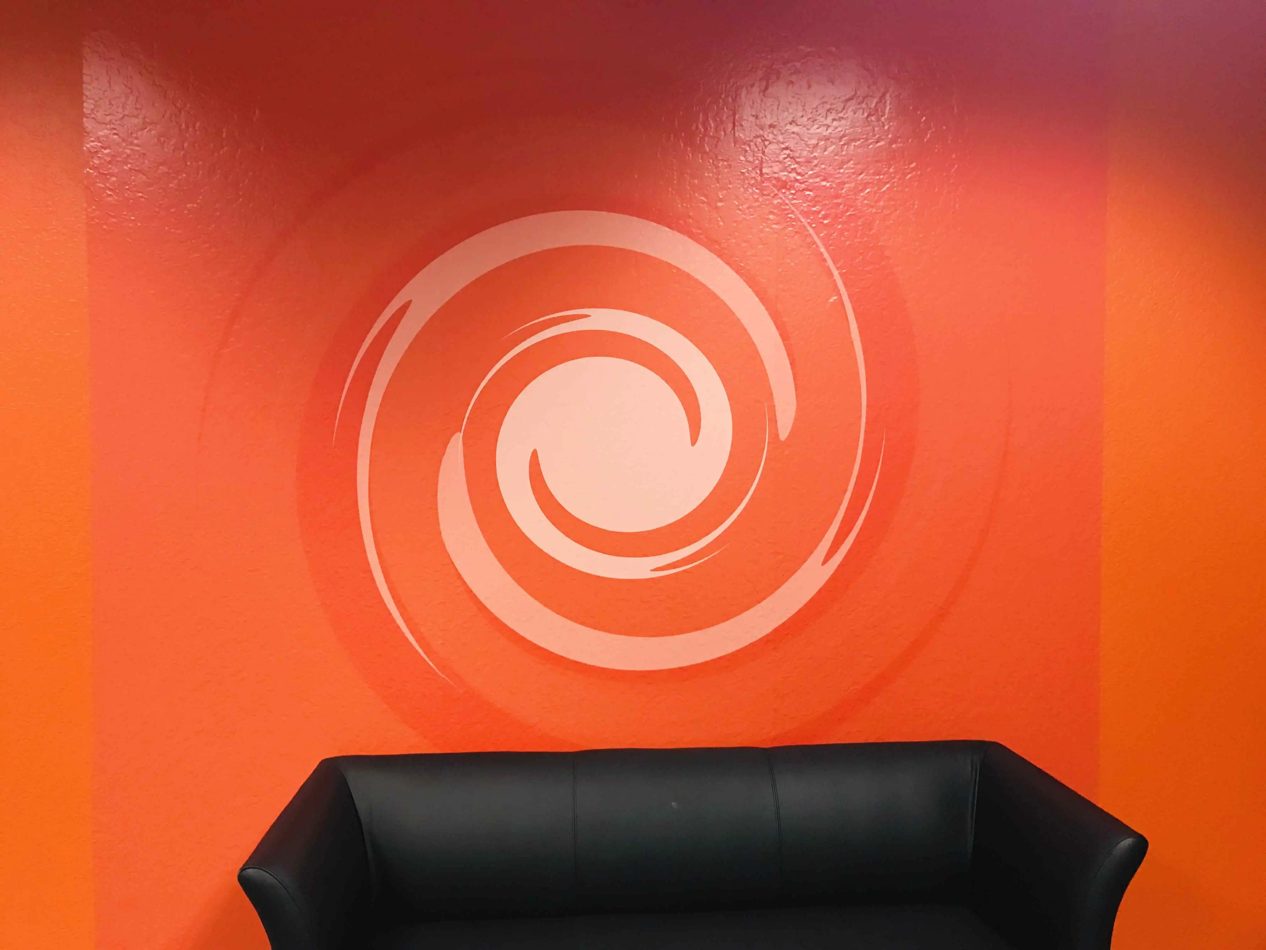 Nebulon logo vinyl wall mural tech office San Jose — Clear Line Signs