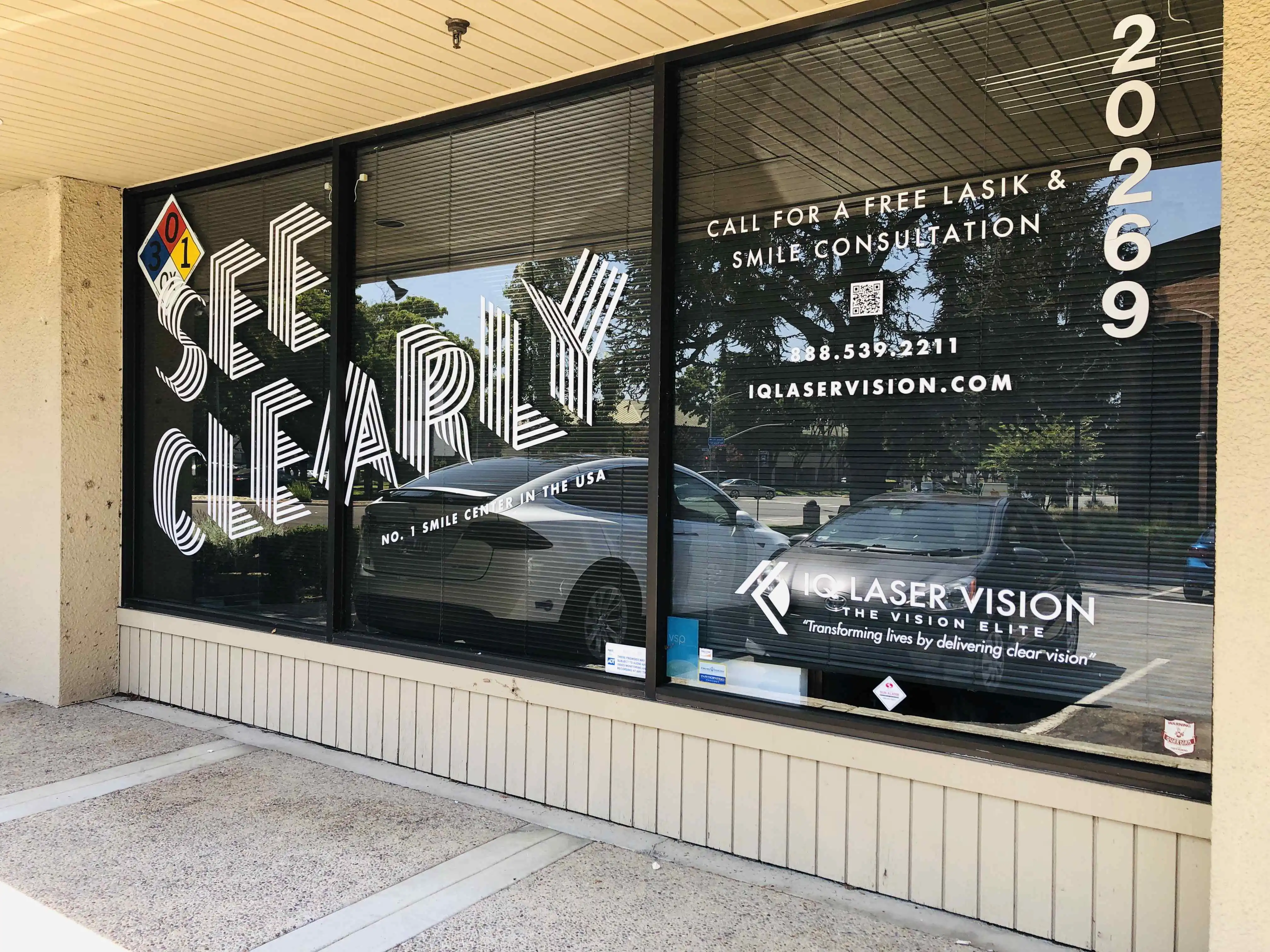 IQ Laser Vision cut vinyl window sign medical Bay Area — Clear Line Signs