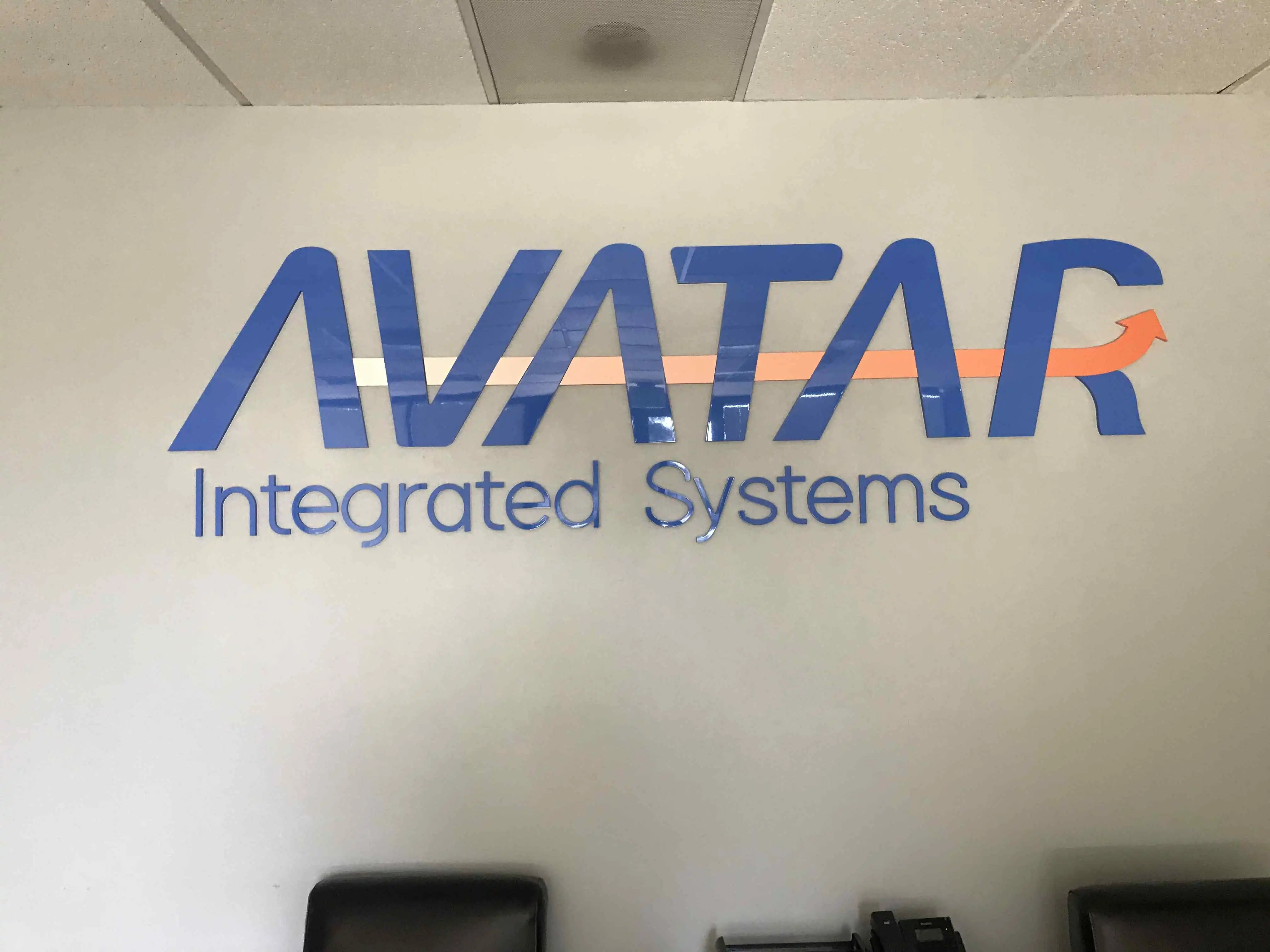 Avatar Integrated Systems acrylic dimensional lobby sign San Jose — Clear Line Signs
