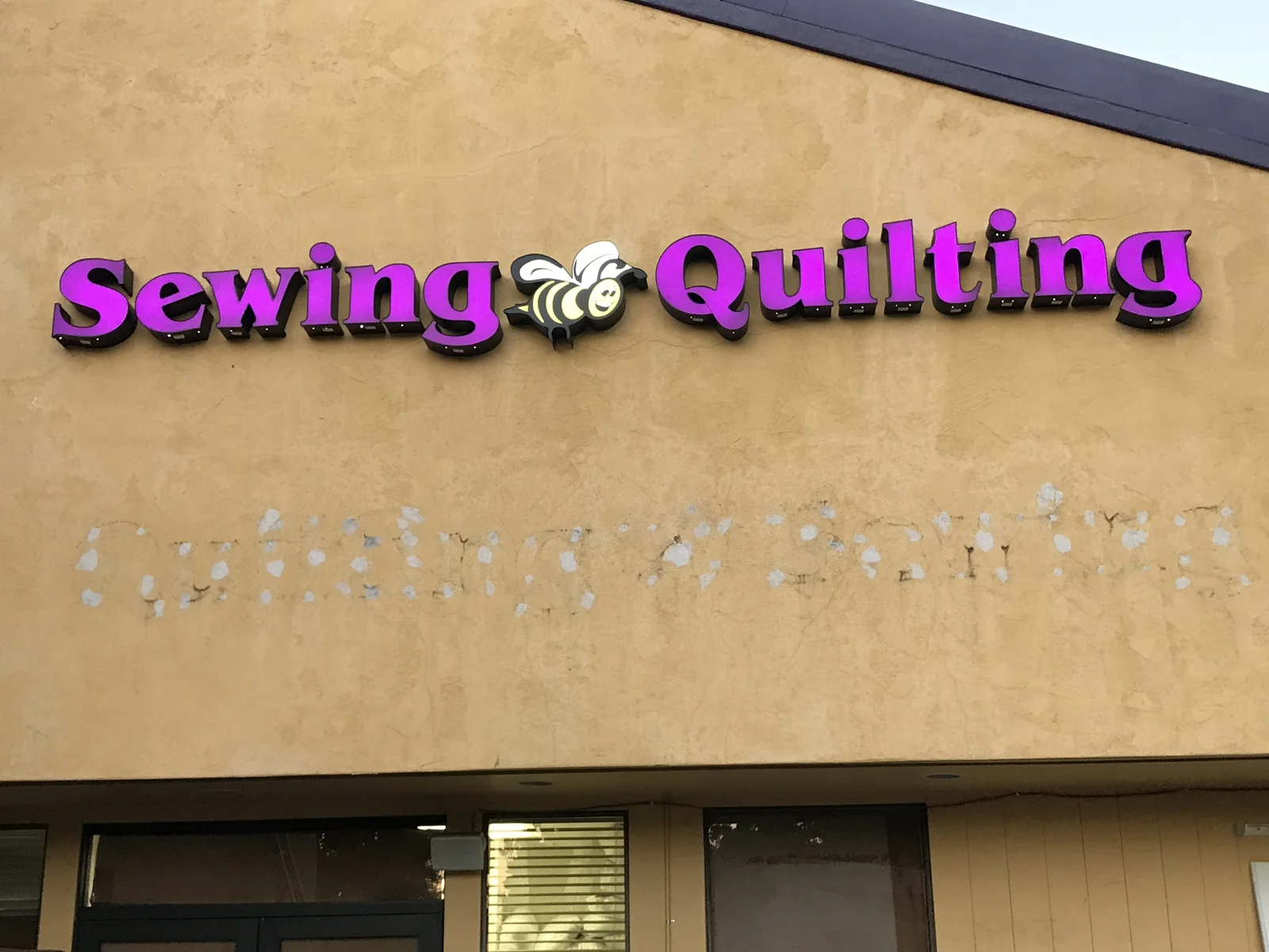 Eddie's Quilting Bee channel letter sign second angle Silicon Valley