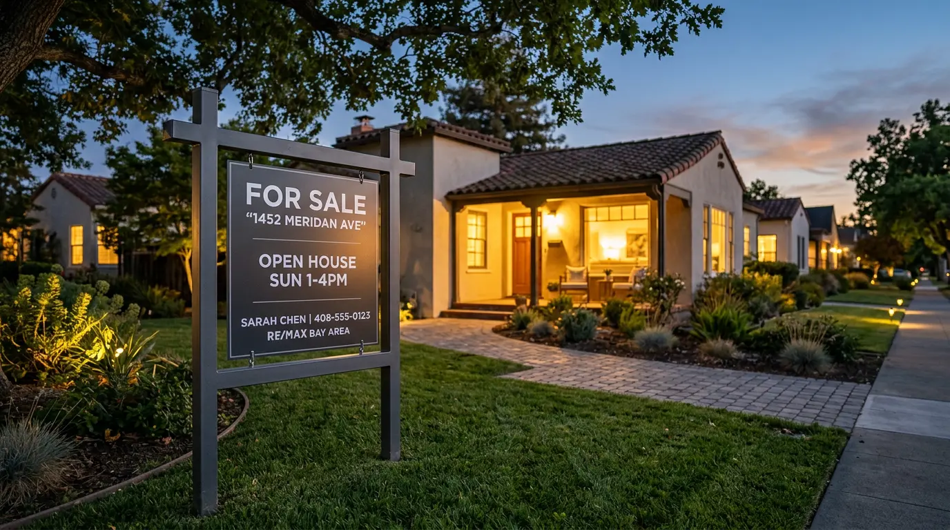 Real estate steel frame sign with drop-in graphic San Jose