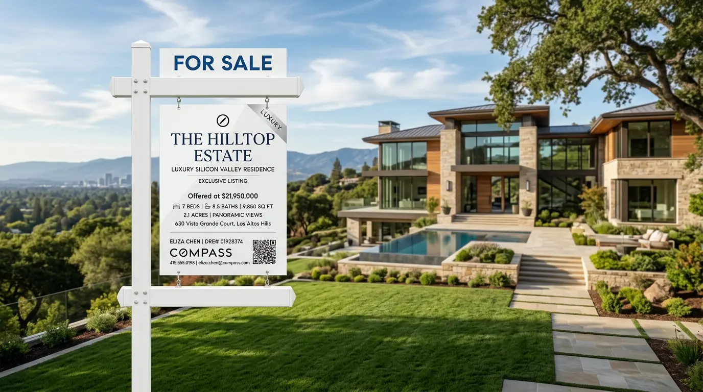 Real estate post sign aluminum composite San Jose listing