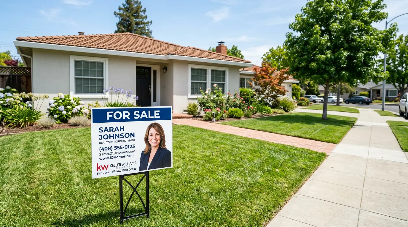 Custom real estate yard sign with H-stake San Jose