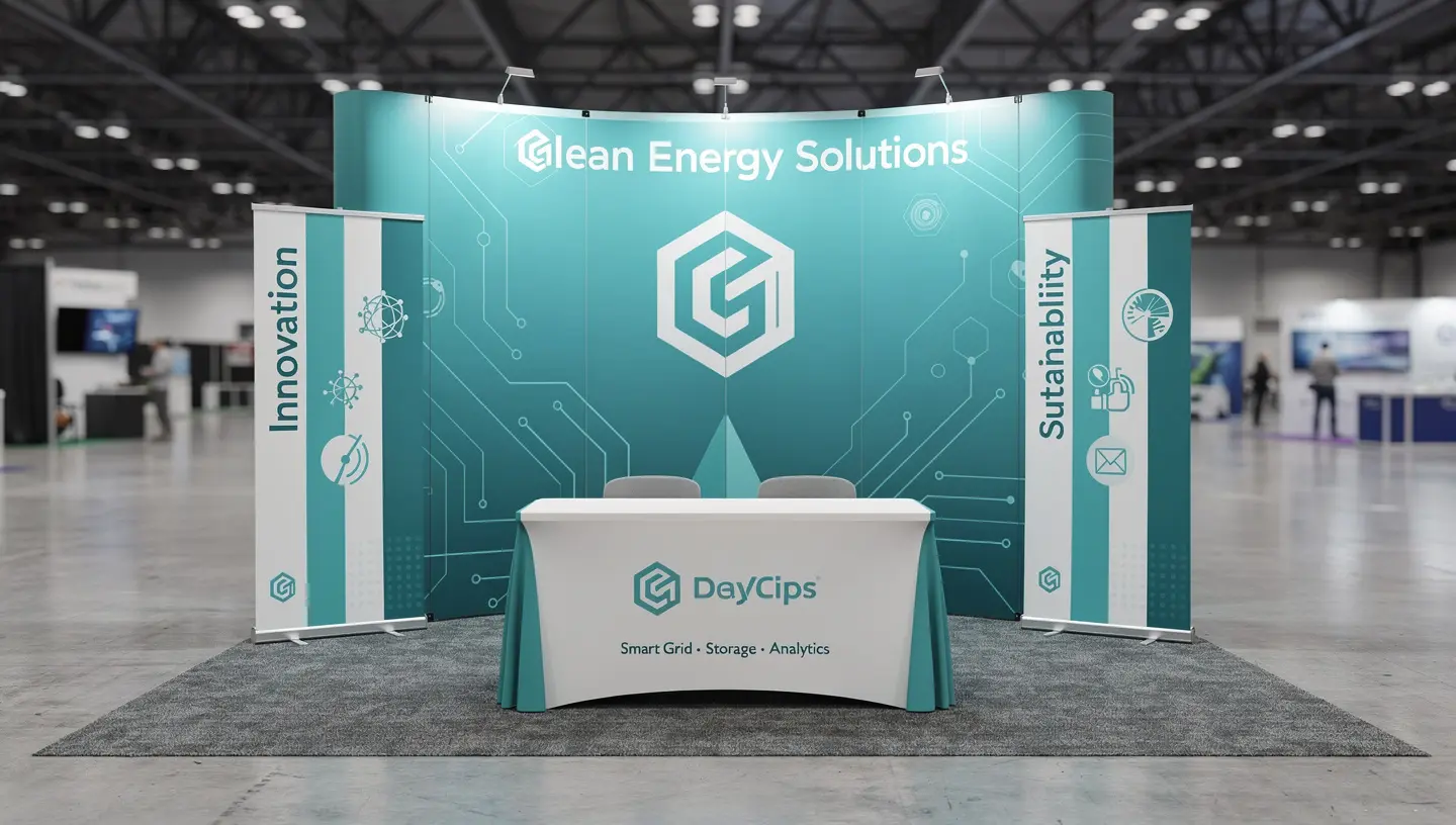 Complete trade show booth setup for a Silicon Valley company