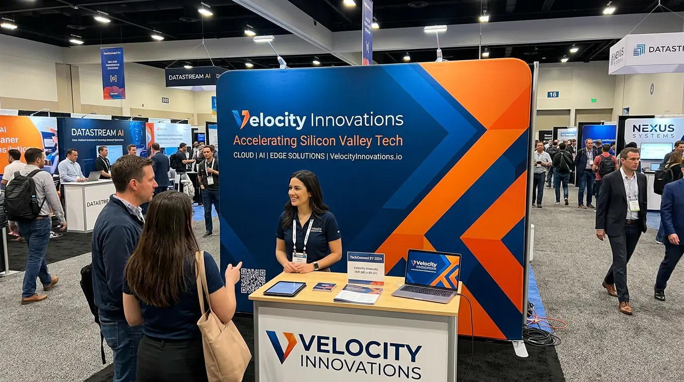Straight tension fabric trade show display Silicon Valley