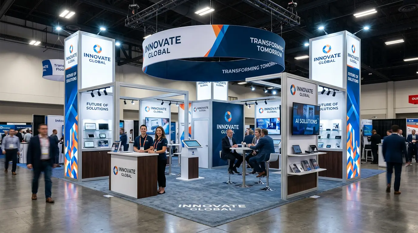 Complete 20x20 trade show booth kit island booth Silicon Valley