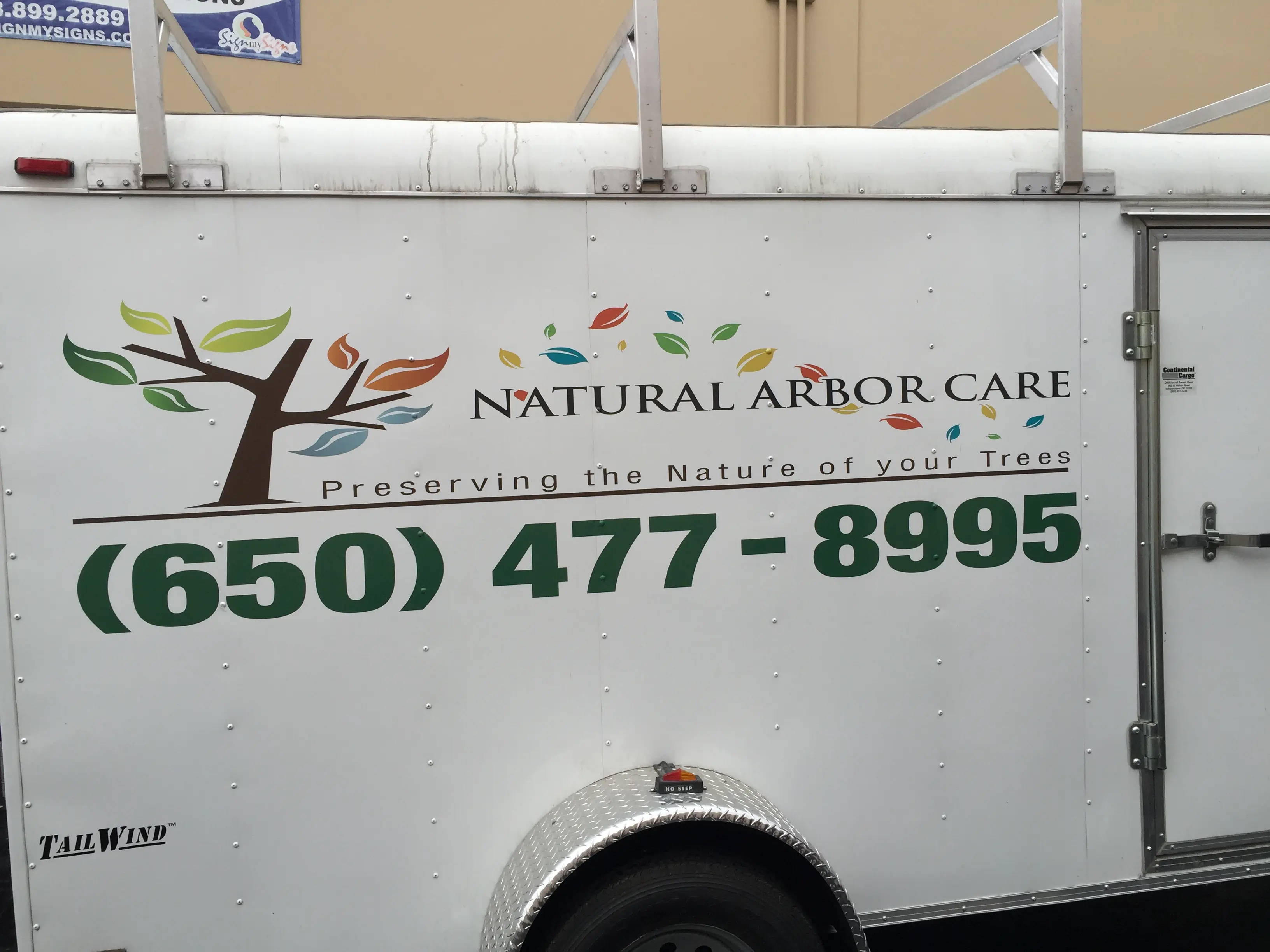 Natural Arbor Care trailer with full color vinyl graphics San Jose