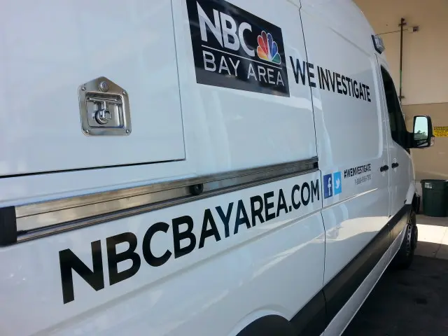 NBC Bay Area van cut vinyl lettering NBCBAYAREA.COM