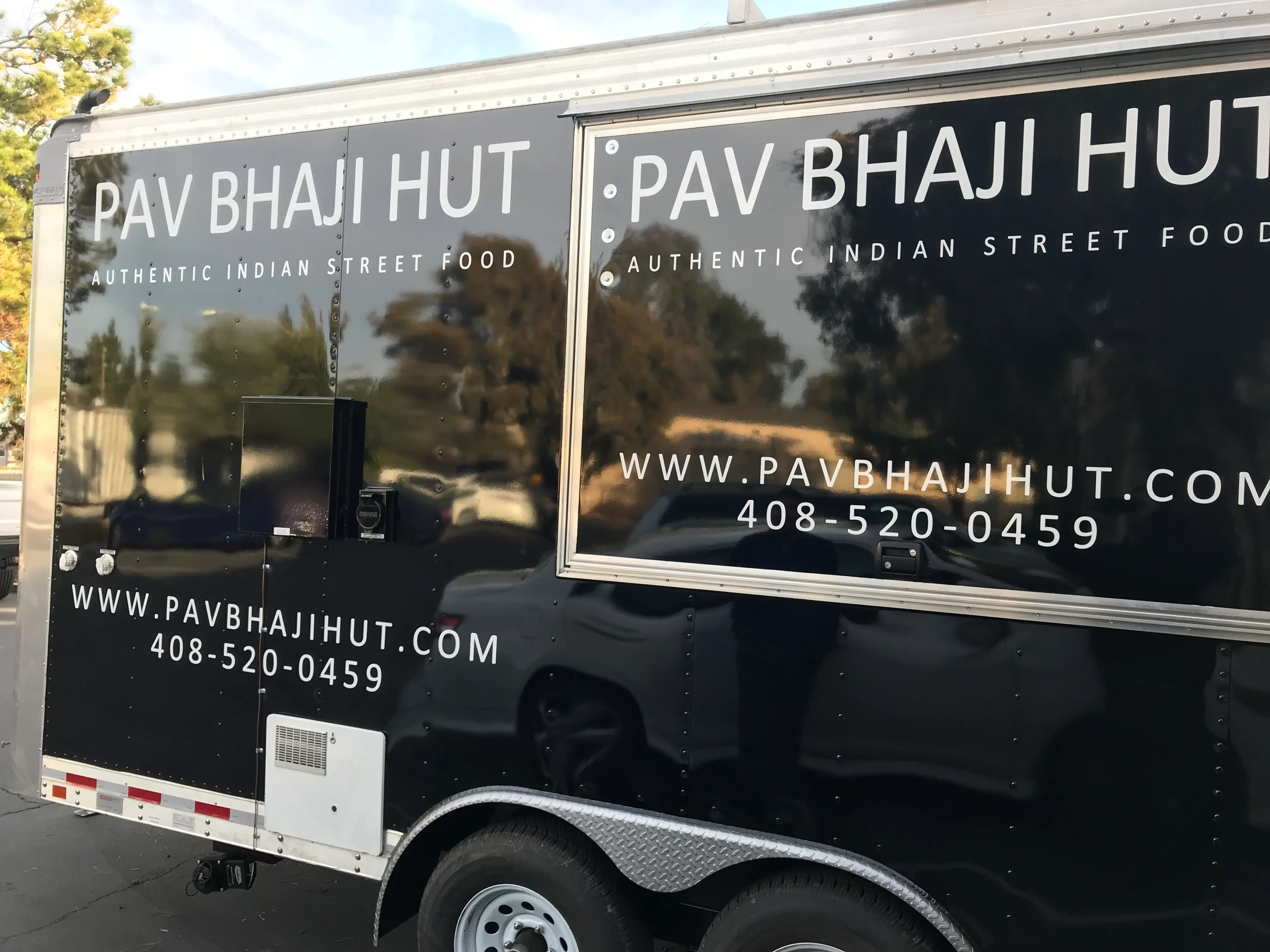 Pav Bhaji Hut food trailer full color vinyl wrap San Jose