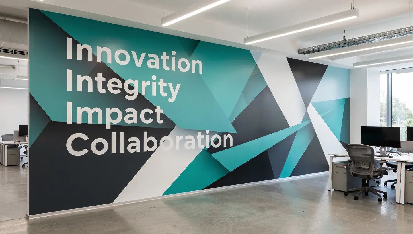 Custom wall mural in a Silicon Valley tech company office