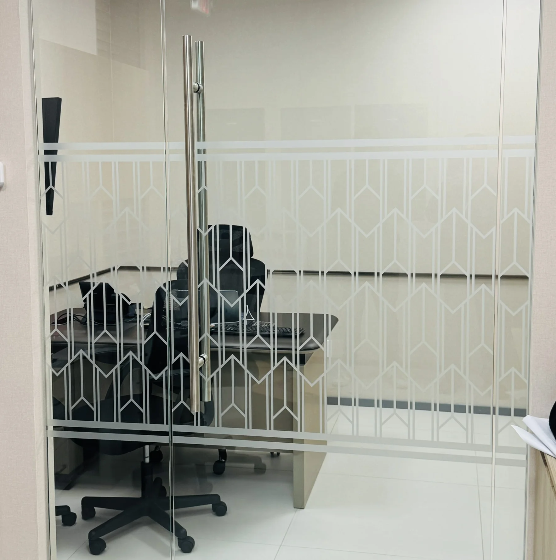 Malabar Gold Diamonds interior office partition frosted vinyl film — Clear Line Signs Santa Clara