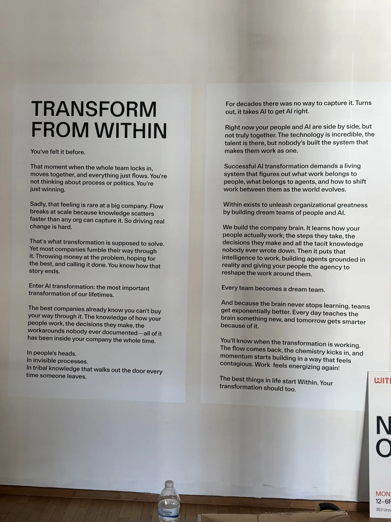 Large-format printed vinyl wall graphics panel — Within — Clear Line Signs Palo Alto