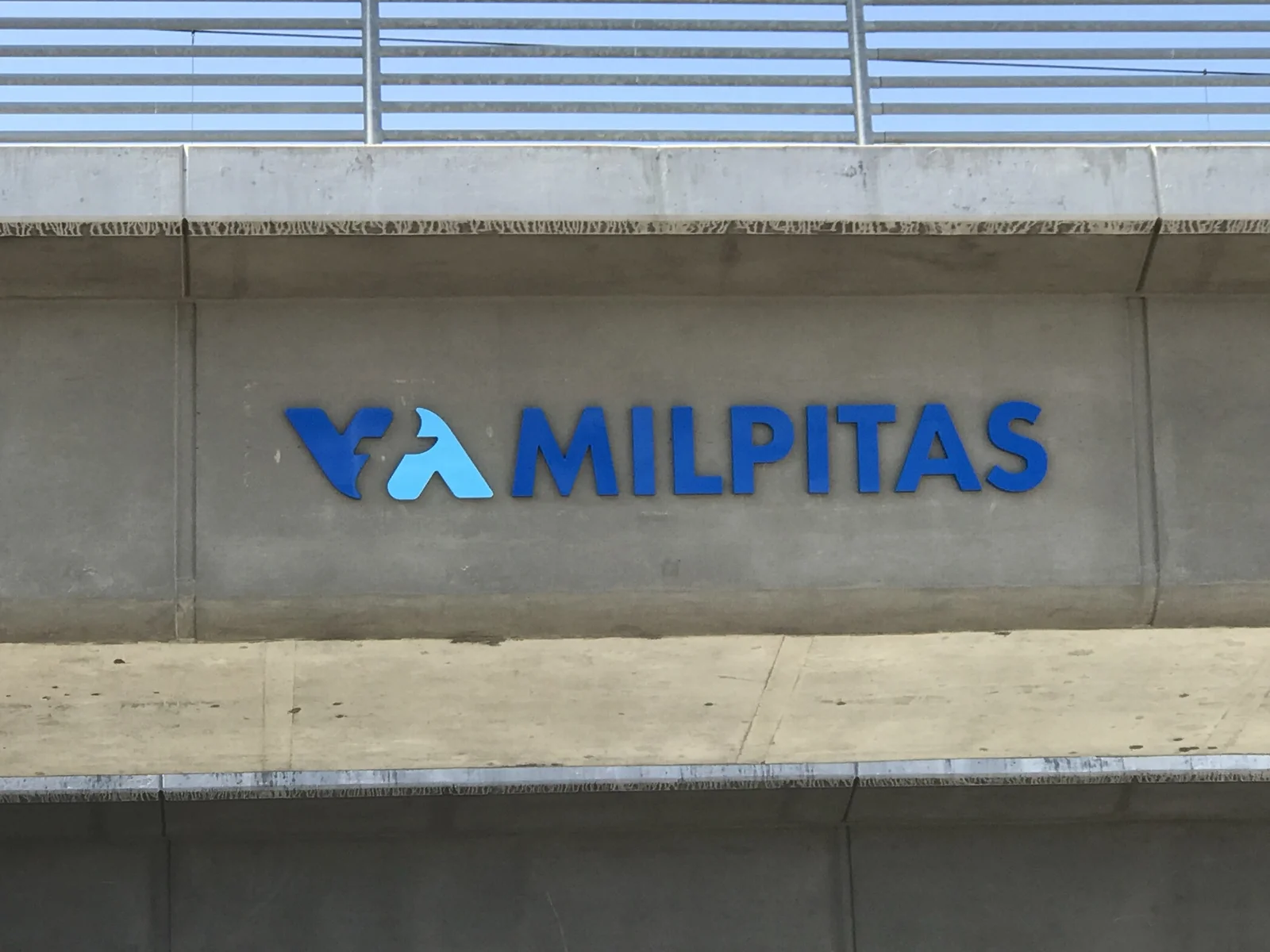 4-Inch Painted Acrylic Letters for VTA's Milpitas BART Station